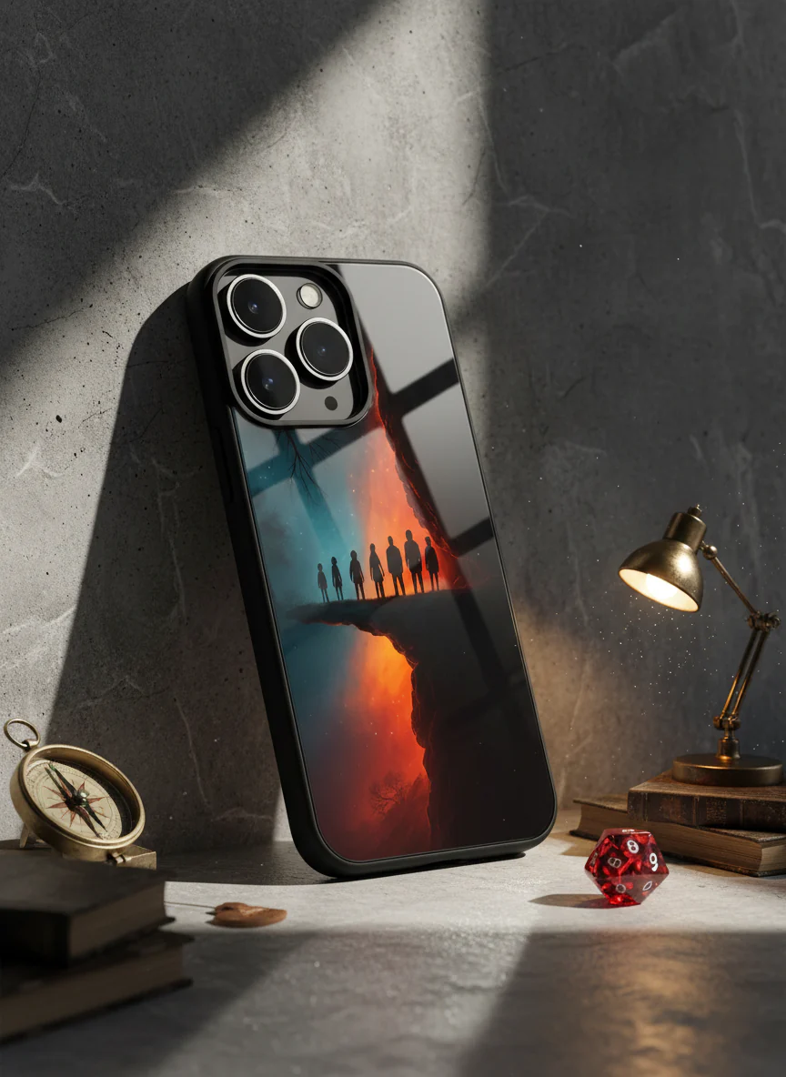 STRANGER THINGS- Parallel Edge Premium Glass Back Cover For iPhone 11-17 Models - Image 18