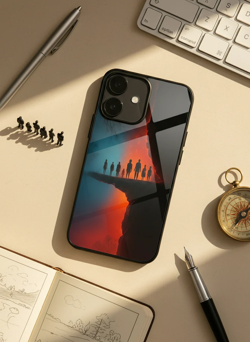 STRANGER THINGS- Parallel Edge Premium Glass Back Cover For iPhone 11-17 Models - Image 5