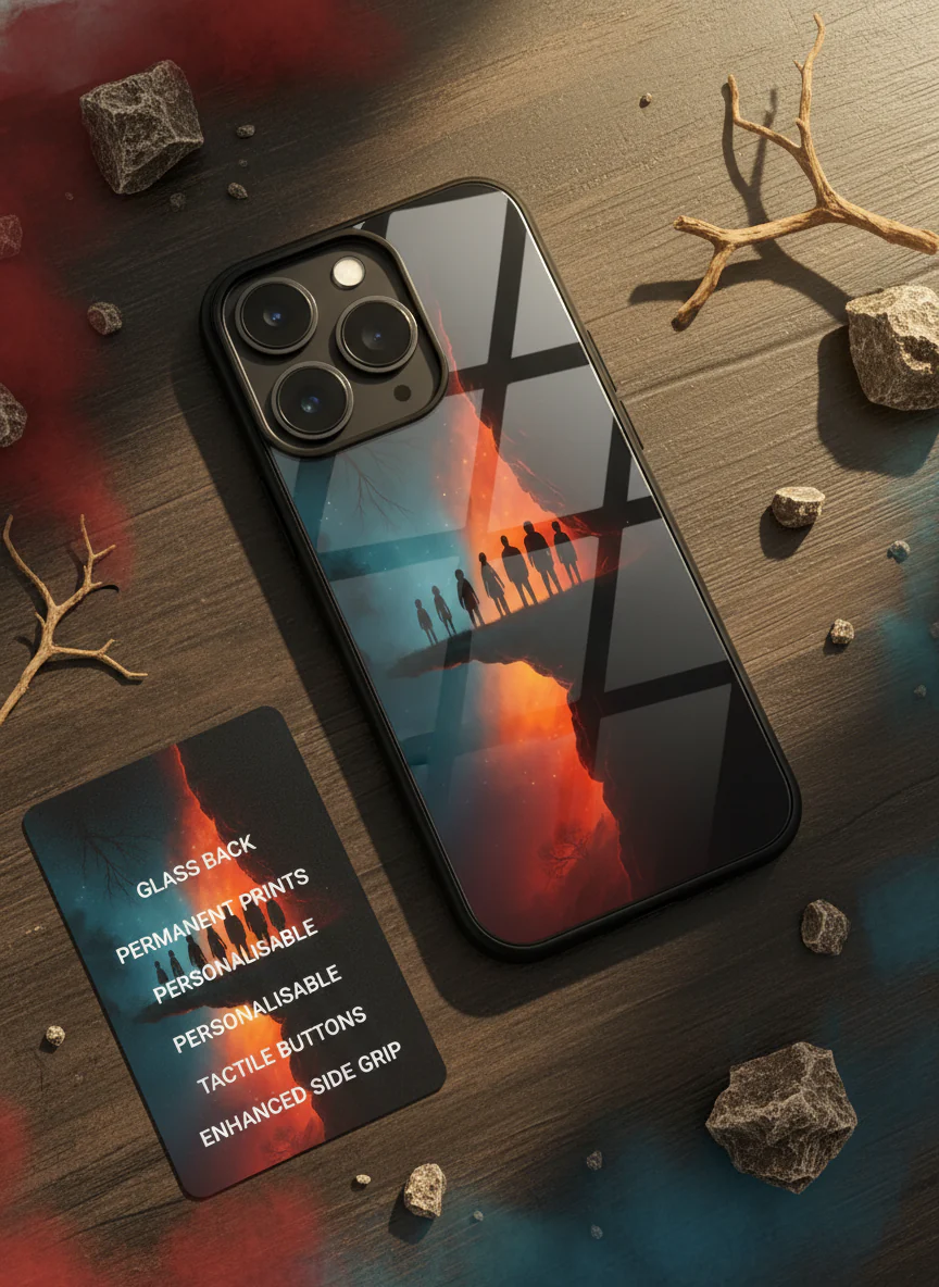 STRANGER THINGS- Parallel Edge Premium Glass Back Cover For iPhone 11-17 Models - Image 8