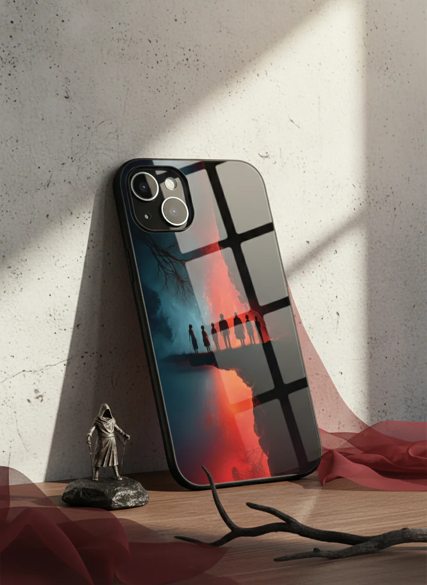 STRANGER THINGS- Parallel Edge Premium Glass Back Cover For iPhone 11-17 Models - Image 9