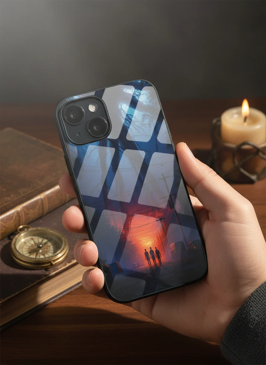 STRANGER THINGS- Shadowrise Premium Glass Back Cover For iPhone 11-17 Models - Image 13