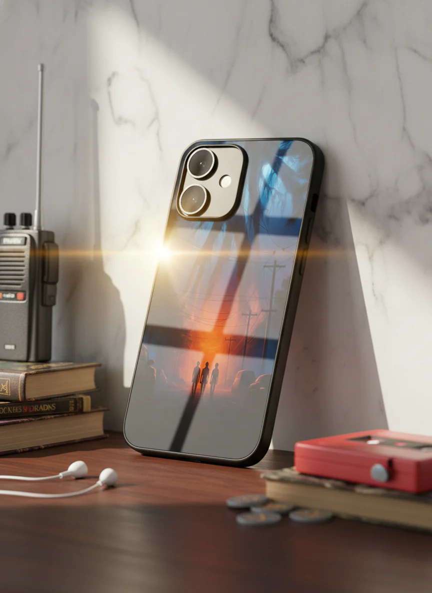STRANGER THINGS- Shadowrise Premium Glass Back Cover For iPhone 11-17 Models - Image 3