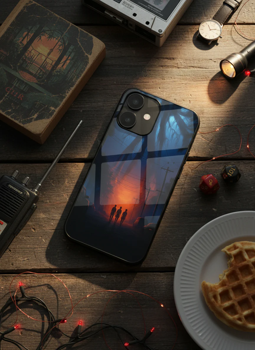 STRANGER THINGS- Shadowrise Premium Glass Back Cover For iPhone 11-17 Models - Image 4