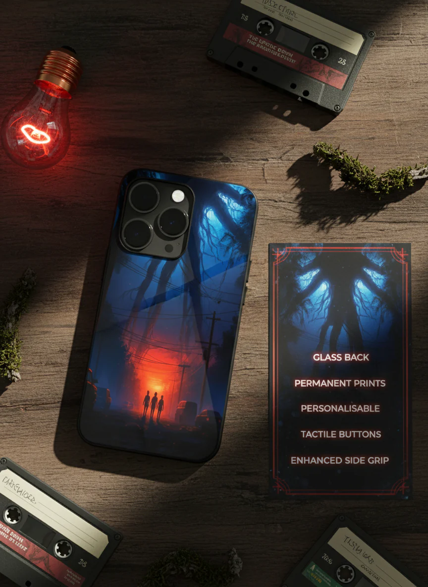 STRANGER THINGS- Shadowrise Premium Glass Back Cover For iPhone 11-17 Models - Image 7