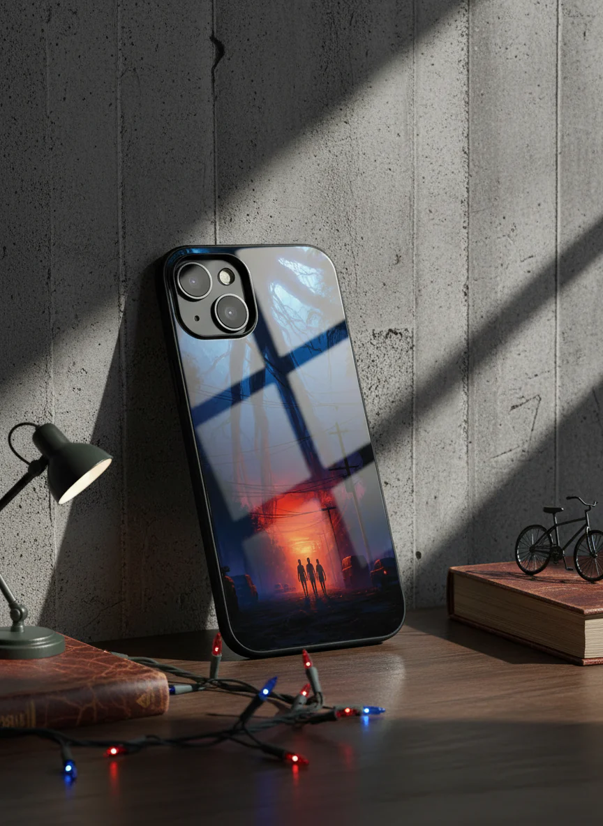 STRANGER THINGS- Shadowrise Premium Glass Back Cover For iPhone 11-17 Models - Image 9