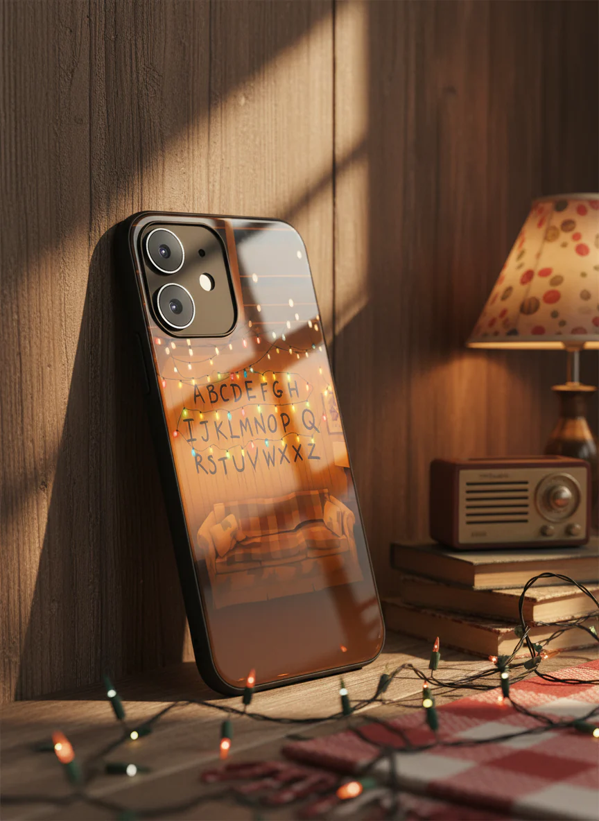 STRANGER THINGS- The Alphabet Wall Premium Glass Back Cover For iPhone 11-17 Models - Image 17