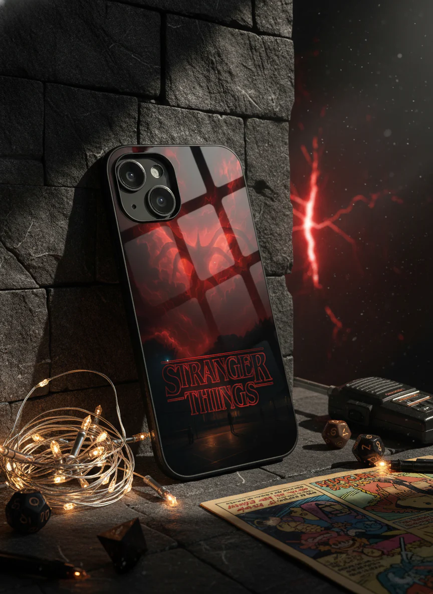 STRANGER THINGS- The Dark Overlord Premium Glass Back Cover For iPhone 11-17 Models - Image 6