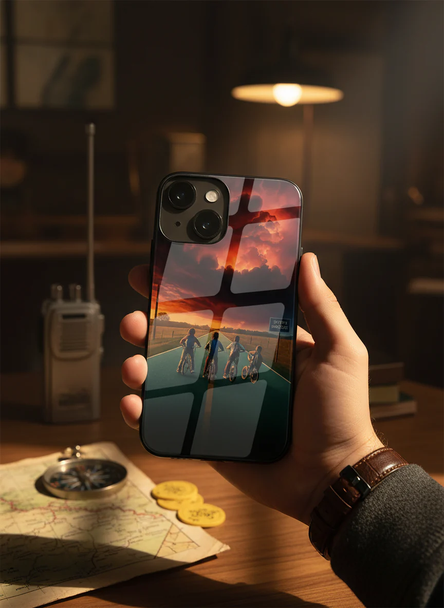 STRANGER THINGS- The Four Riders Premium Glass Back Cover For iPhone 11-17 Models - Image 10