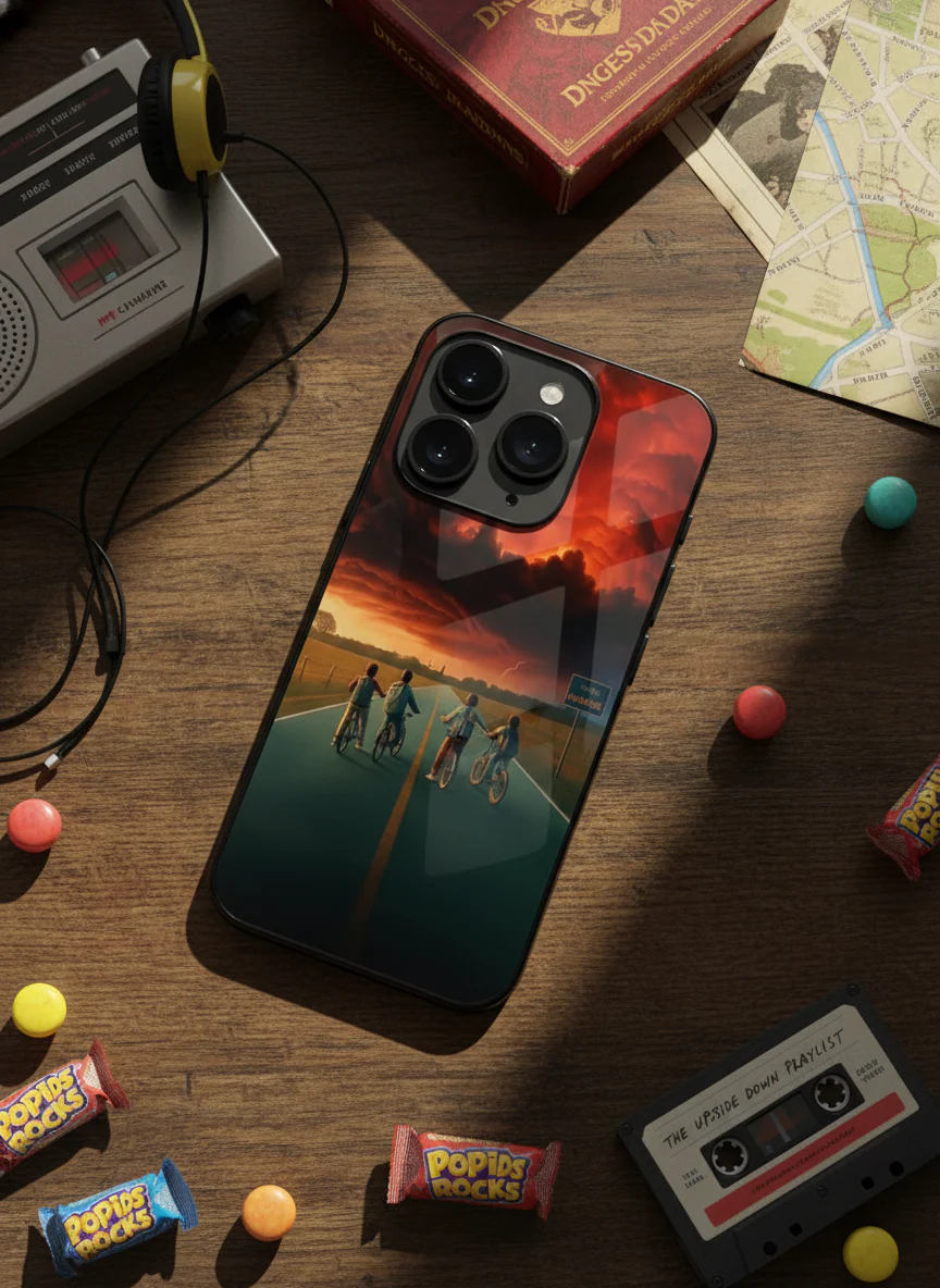 STRANGER THINGS- The Four Riders Premium Glass Back Cover For iPhone 11-17 Models - Image 11