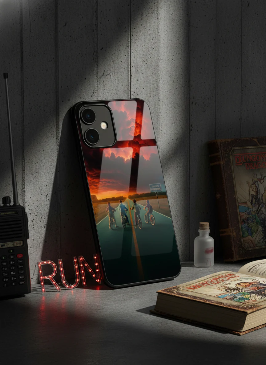 STRANGER THINGS- The Four Riders Premium Glass Back Cover For iPhone 11-17 Models - Image 12