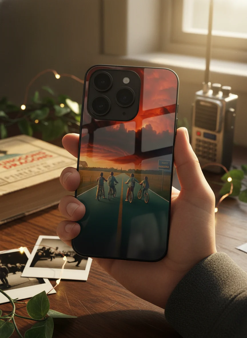 STRANGER THINGS- The Four Riders Premium Glass Back Cover For iPhone 11-17 Models - Image 13