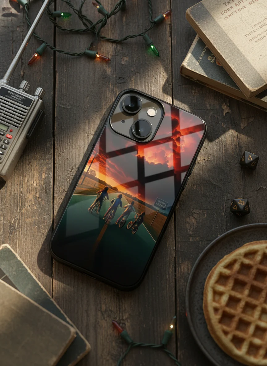 STRANGER THINGS- The Four Riders Premium Glass Back Cover For iPhone 11-17 Models - Image 14