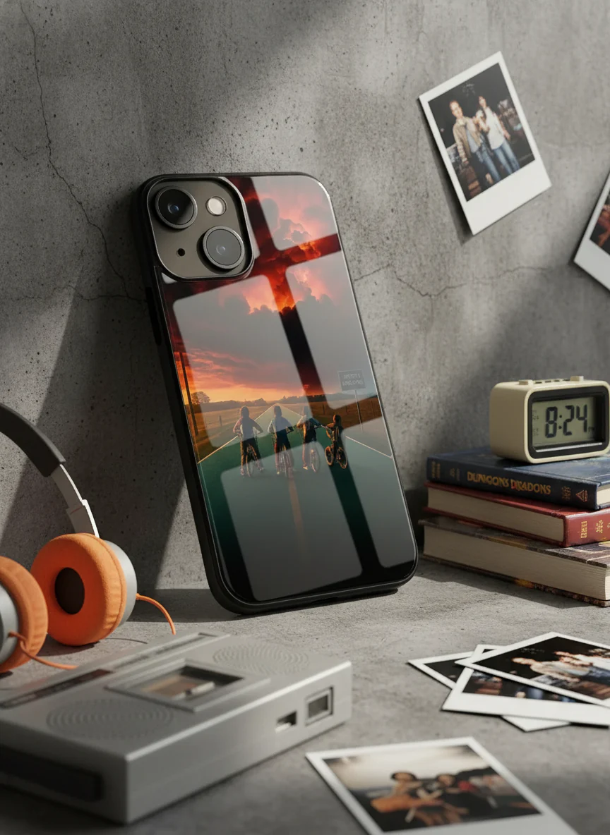 STRANGER THINGS- The Four Riders Premium Glass Back Cover For iPhone 11-17 Models - Image 17