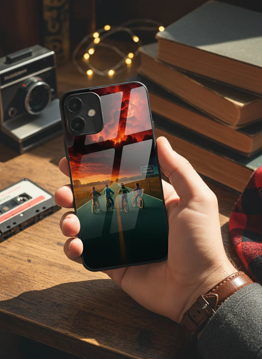 STRANGER THINGS- The Four Riders Premium Glass Back Cover For iPhone 11-17 Models - Image 4