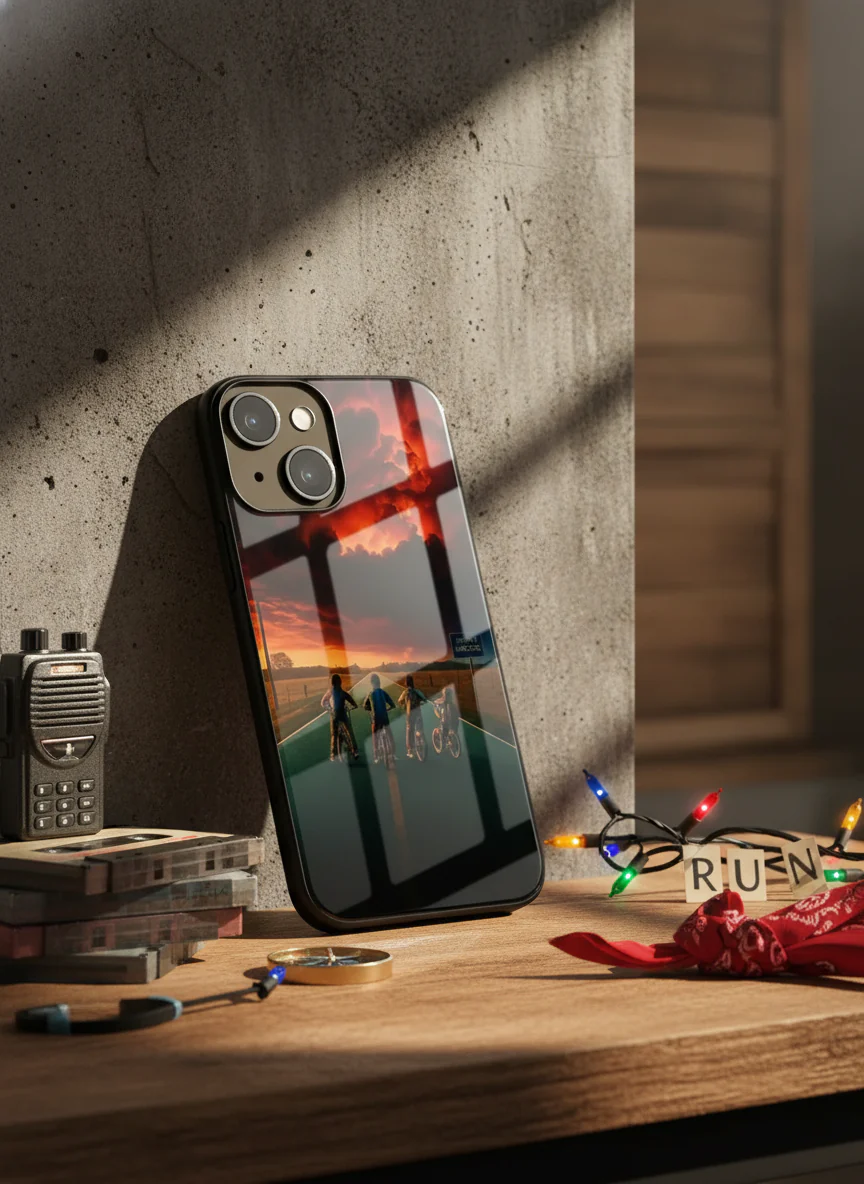 STRANGER THINGS- The Four Riders Premium Glass Back Cover For iPhone 11-17 Models - Image 6