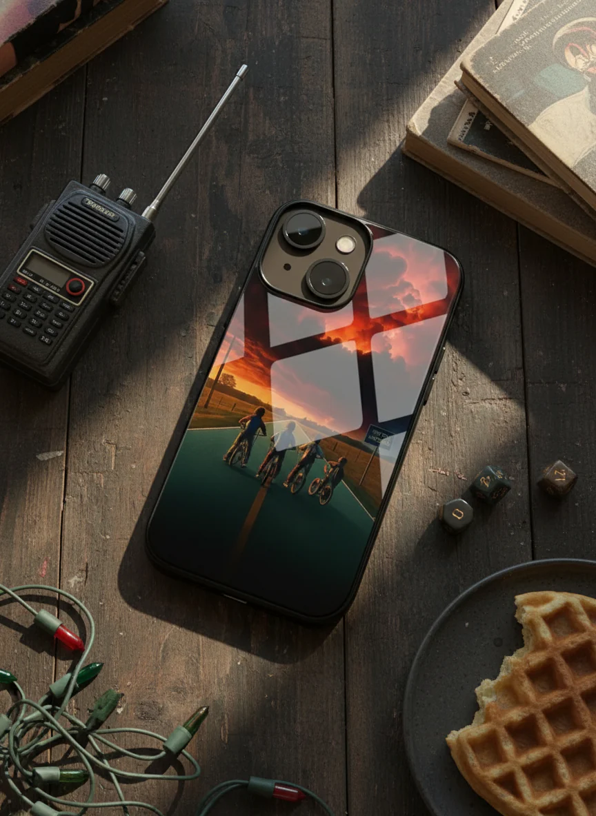 STRANGER THINGS- The Four Riders Premium Glass Back Cover For iPhone 11-17 Models - Image 8