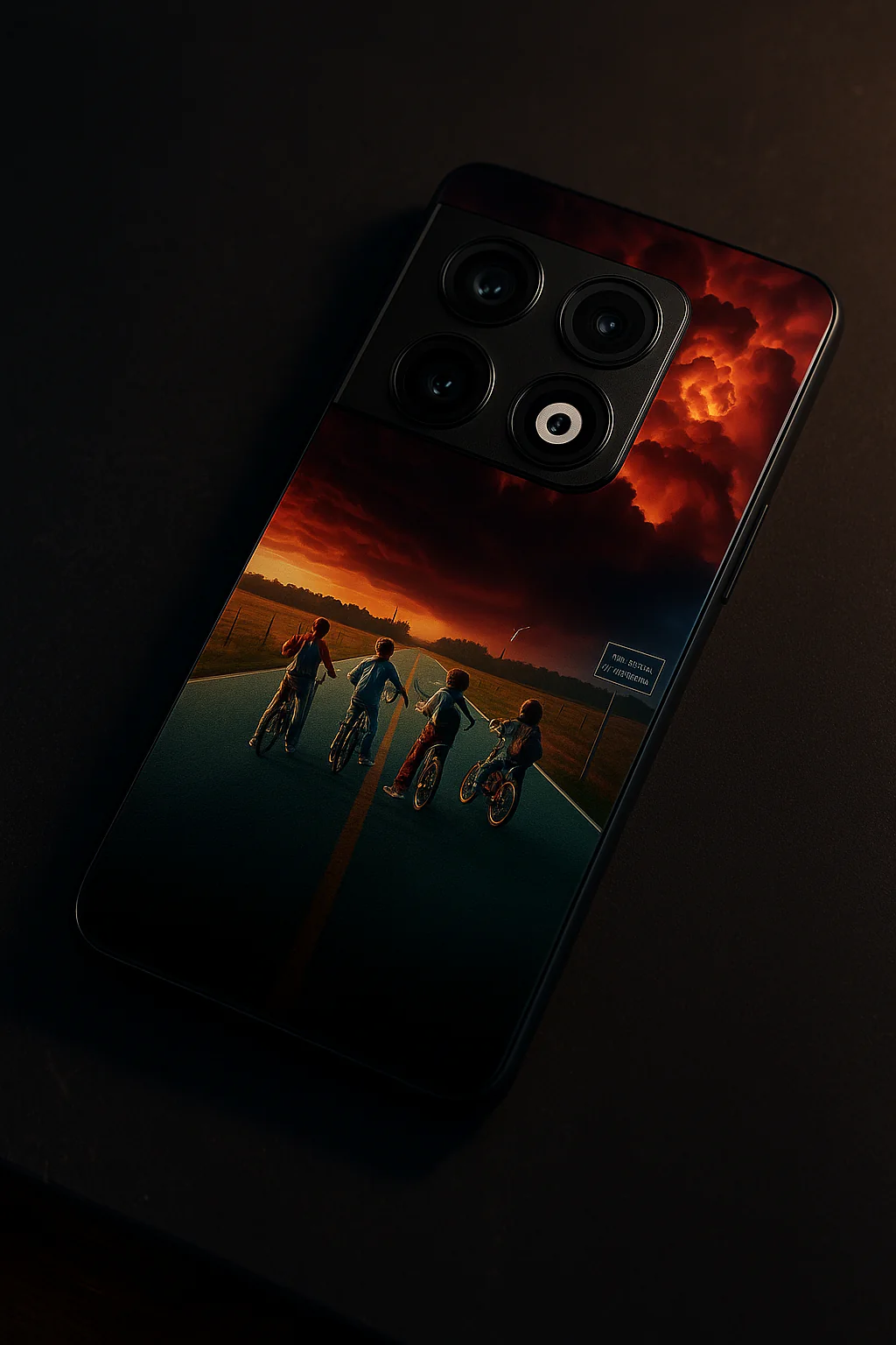 STRANGER THINGS- The Four Riders Premium Glass Back Cover For One Plus 13, 12, 11, 10, Nord Series