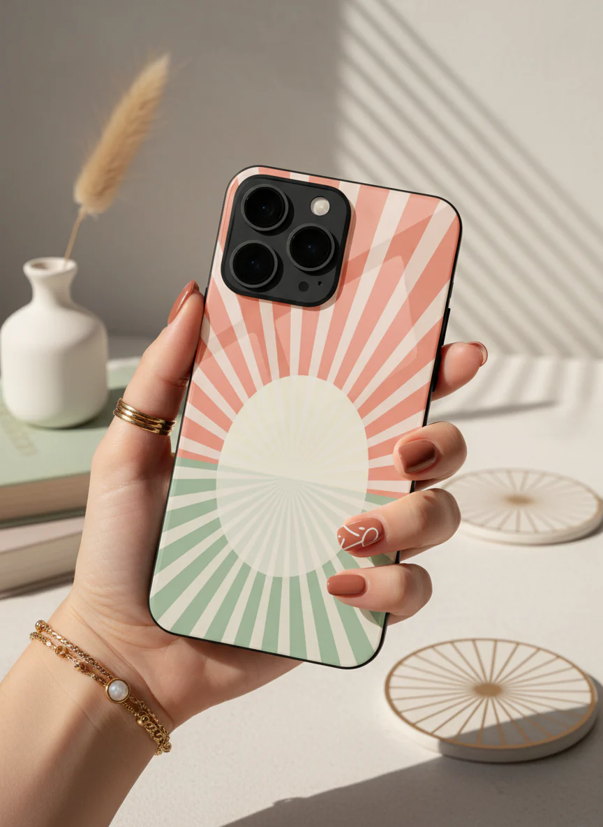Sunburst Glow Premium Glass Back Cover For iPhone 11-17 Models - Image 10