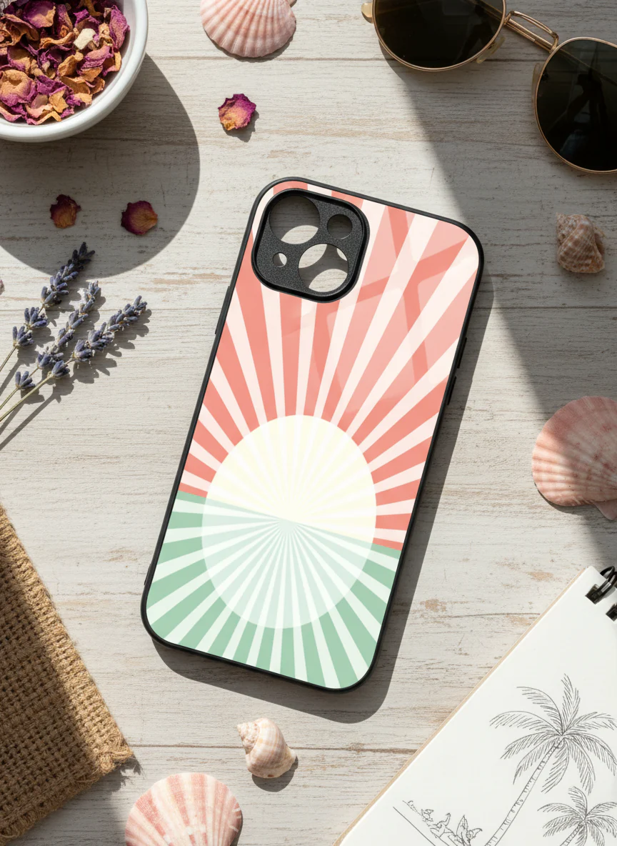 Sunburst Glow Premium Glass Back Cover For iPhone 11-17 Models - Image 14