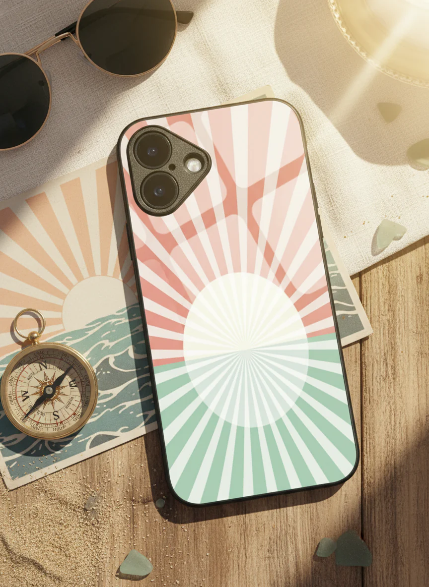 Sunburst Glow Premium Glass Back Cover For iPhone 11-17 Models - Image 2
