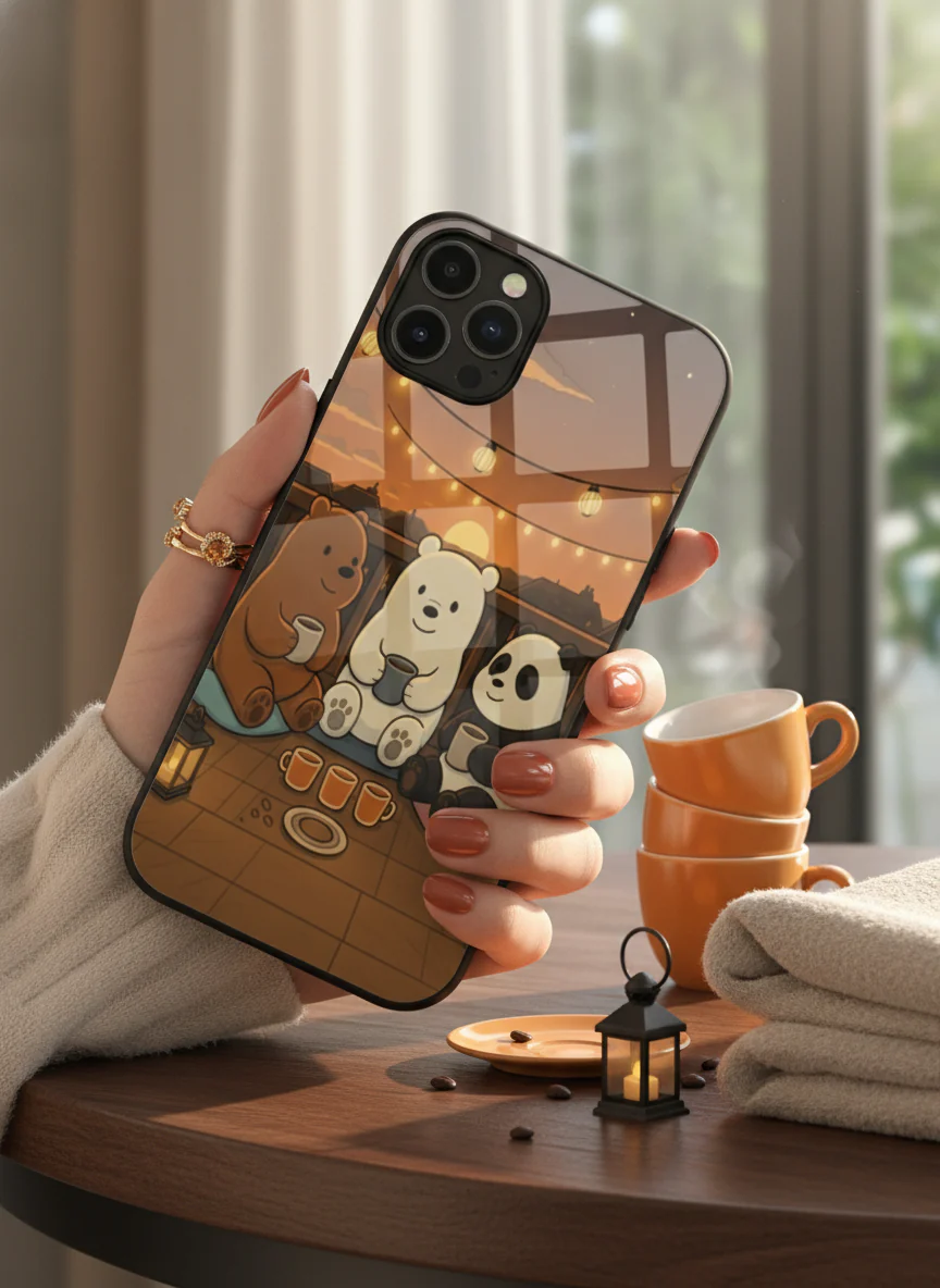 Tea Time Trio Premium Glass Back Cover For iPhone 11-17 Models