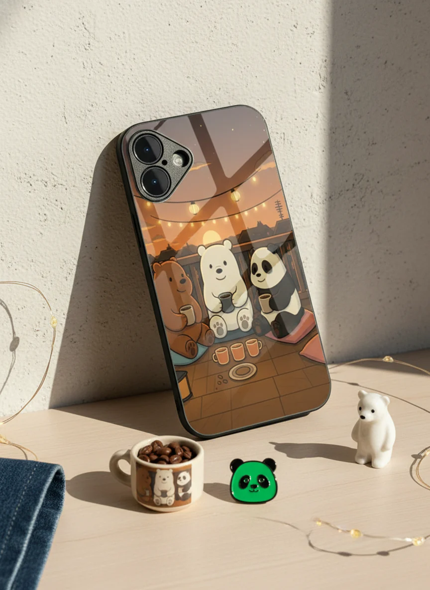 Tea Time Trio Premium Glass Back Cover For iPhone 11-17 Models - Image 3
