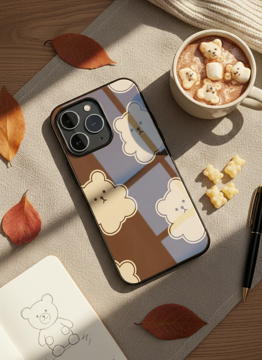 Teddy Overload Premium Glass Back Cover For iPhone 11-17 Models - Image 11