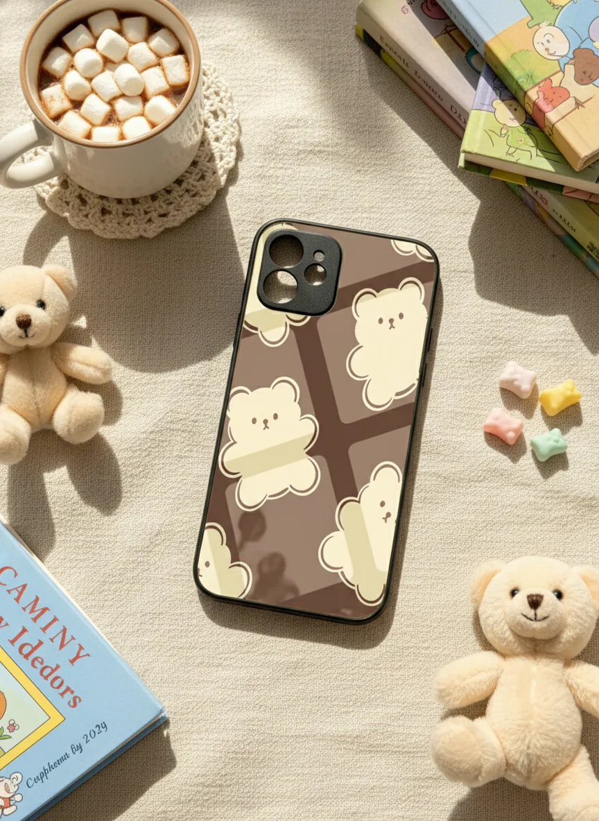 Teddy Overload Premium Glass Back Cover For iPhone 11-17 Models - Image 2