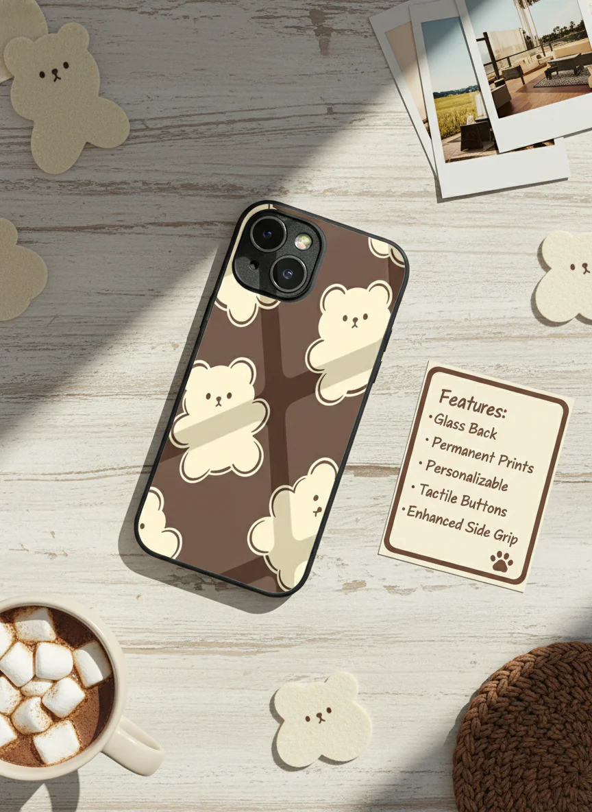 Teddy Overload Premium Glass Back Cover For iPhone 11-17 Models - Image 9
