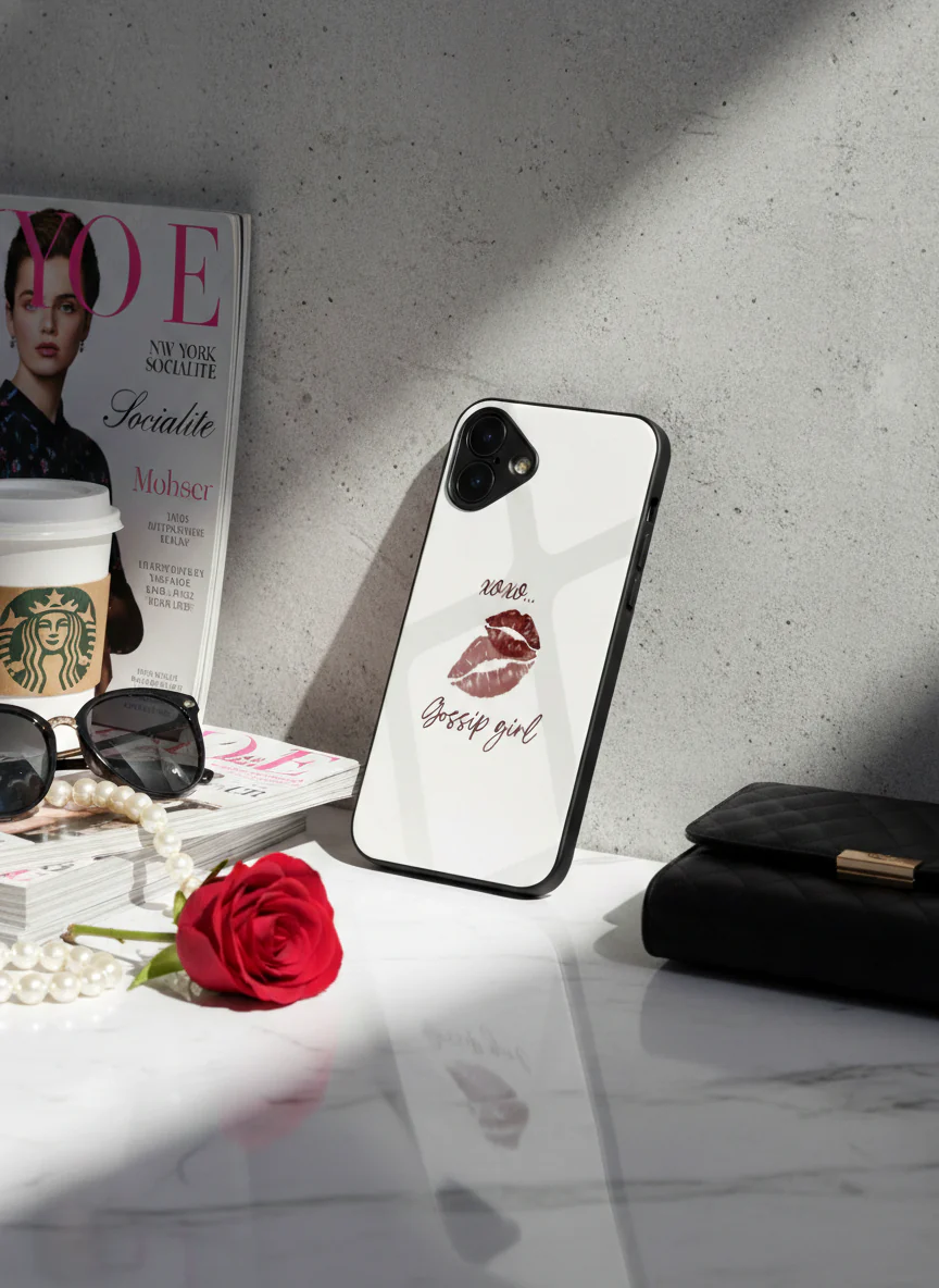 Gossip Girl The Gossip Kiss Premium Glass Back Cover For iPhone 11-17 Models - Image 11