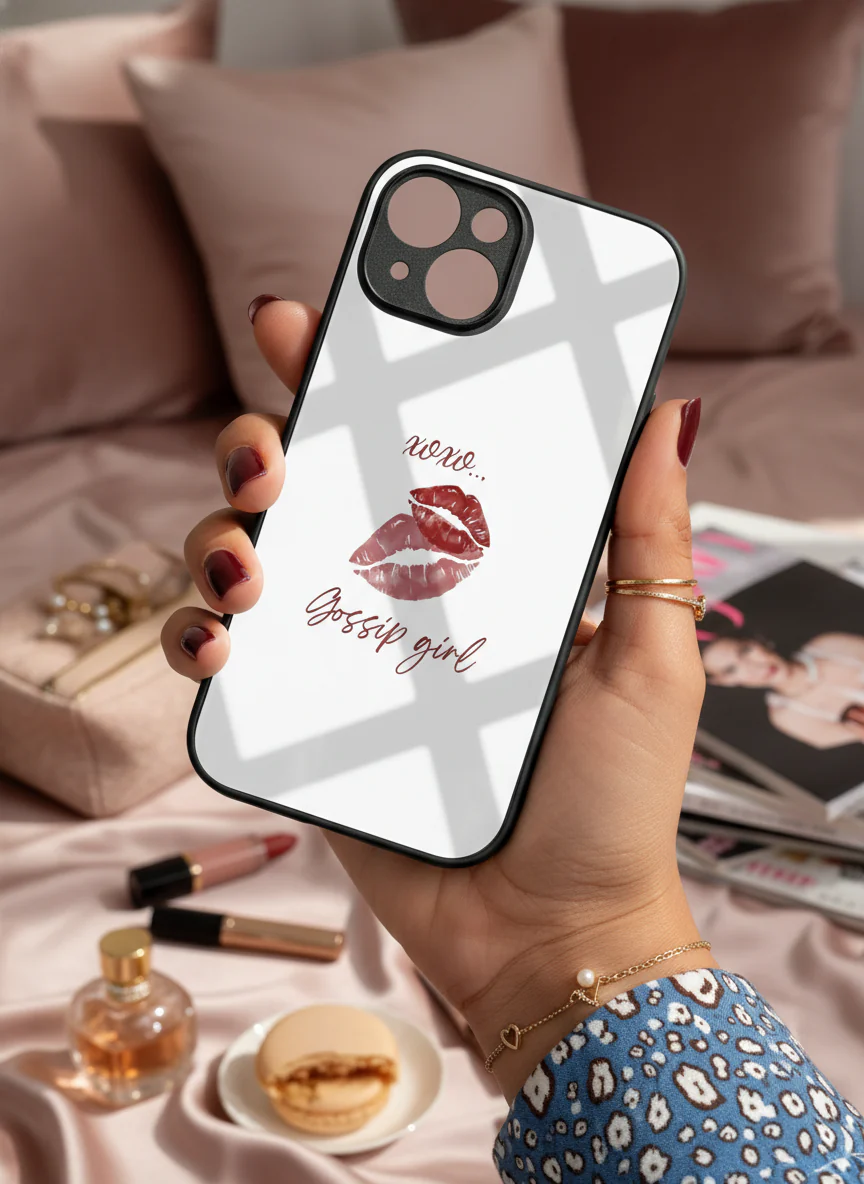 Gossip Girl The Gossip Kiss Premium Glass Back Cover For iPhone 11-17 Models - Image 12
