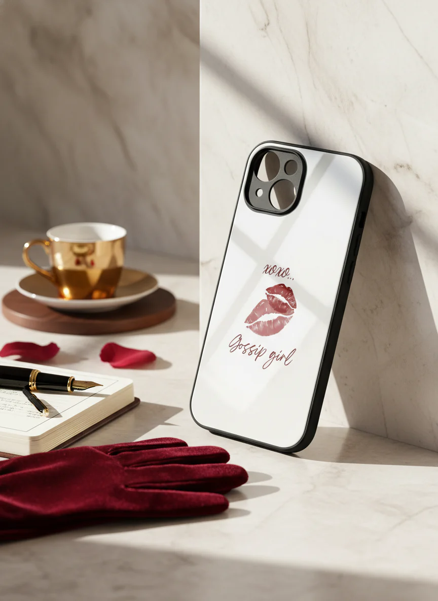 Gossip Girl The Gossip Kiss Premium Glass Back Cover For iPhone 11-17 Models - Image 6