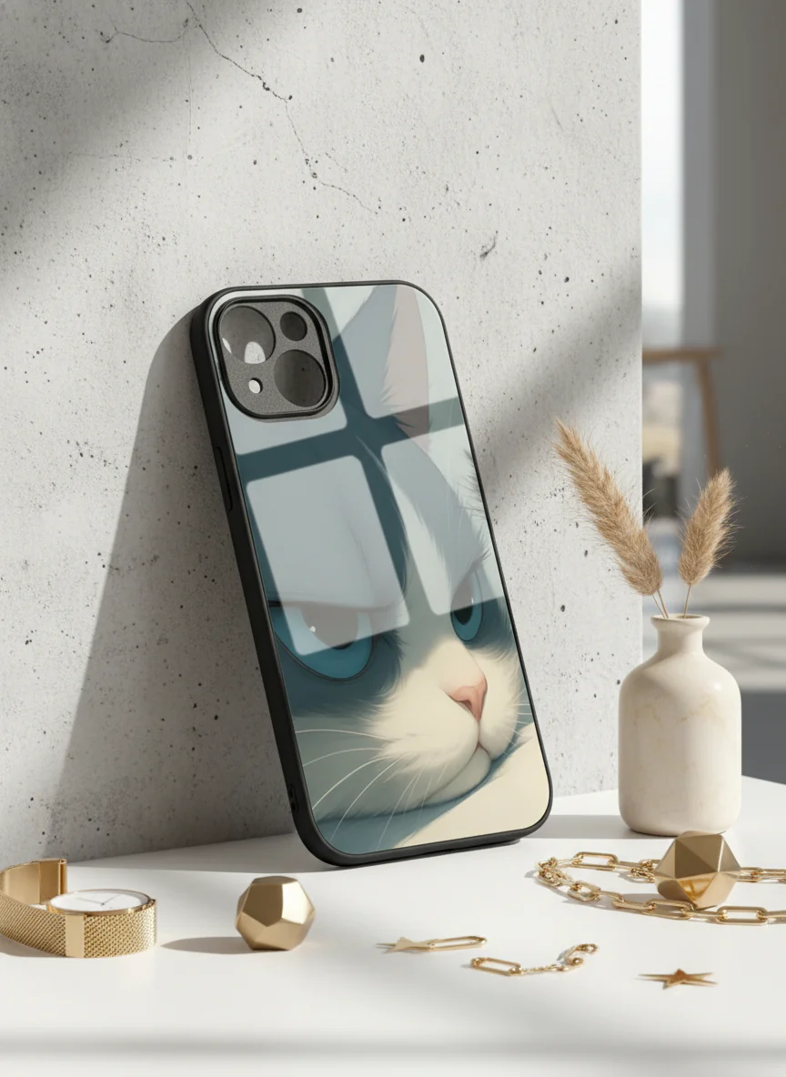 The Grump Cat Premium Glass Back Cover For iPhone 11-17 Models - Image 14