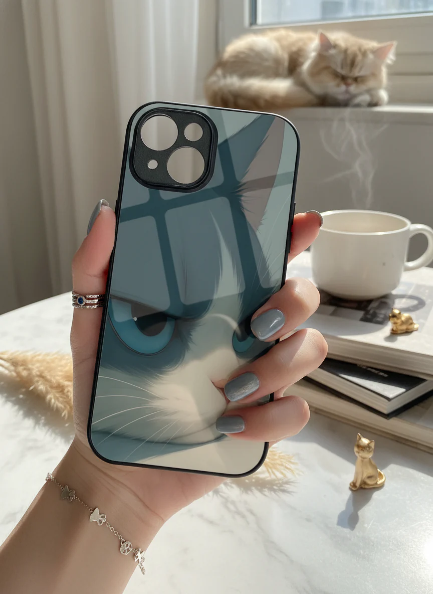 The Grump Cat Premium Glass Back Cover For iPhone 11-17 Models - Image 16