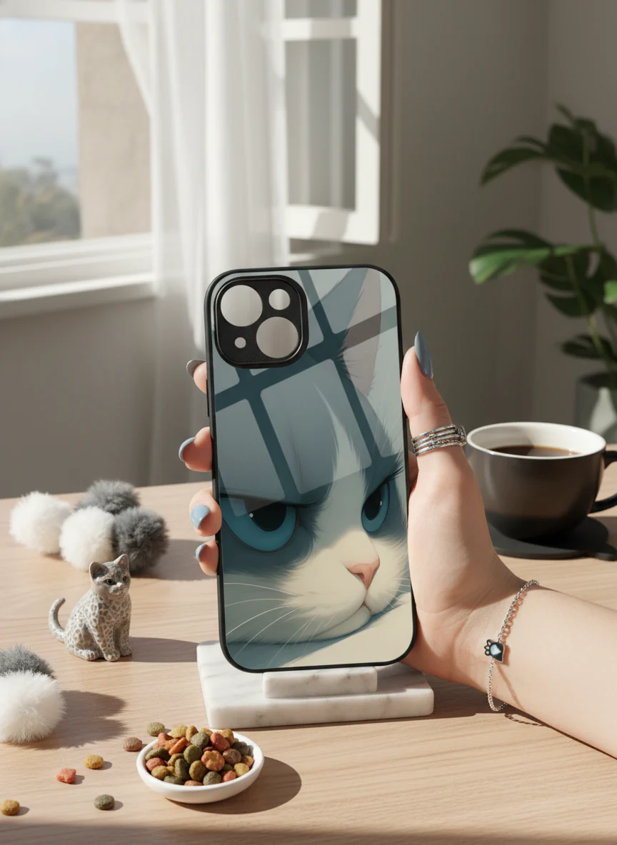 The Grump Cat Premium Glass Back Cover For iPhone 11-17 Models - Image 17