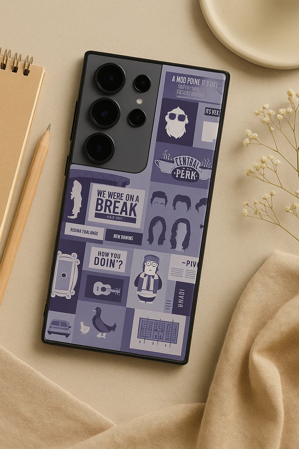 FRIENDS The Icon Grid Premium Glass Back Cover For Galaxy S, A, M & F Series - Image 2