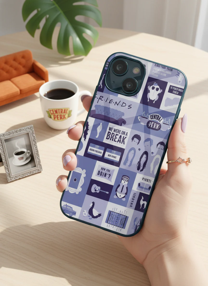 FRIENDS The Icon Grid Premium Glass Back Cover For iPhone 11-17 Models - Image 11