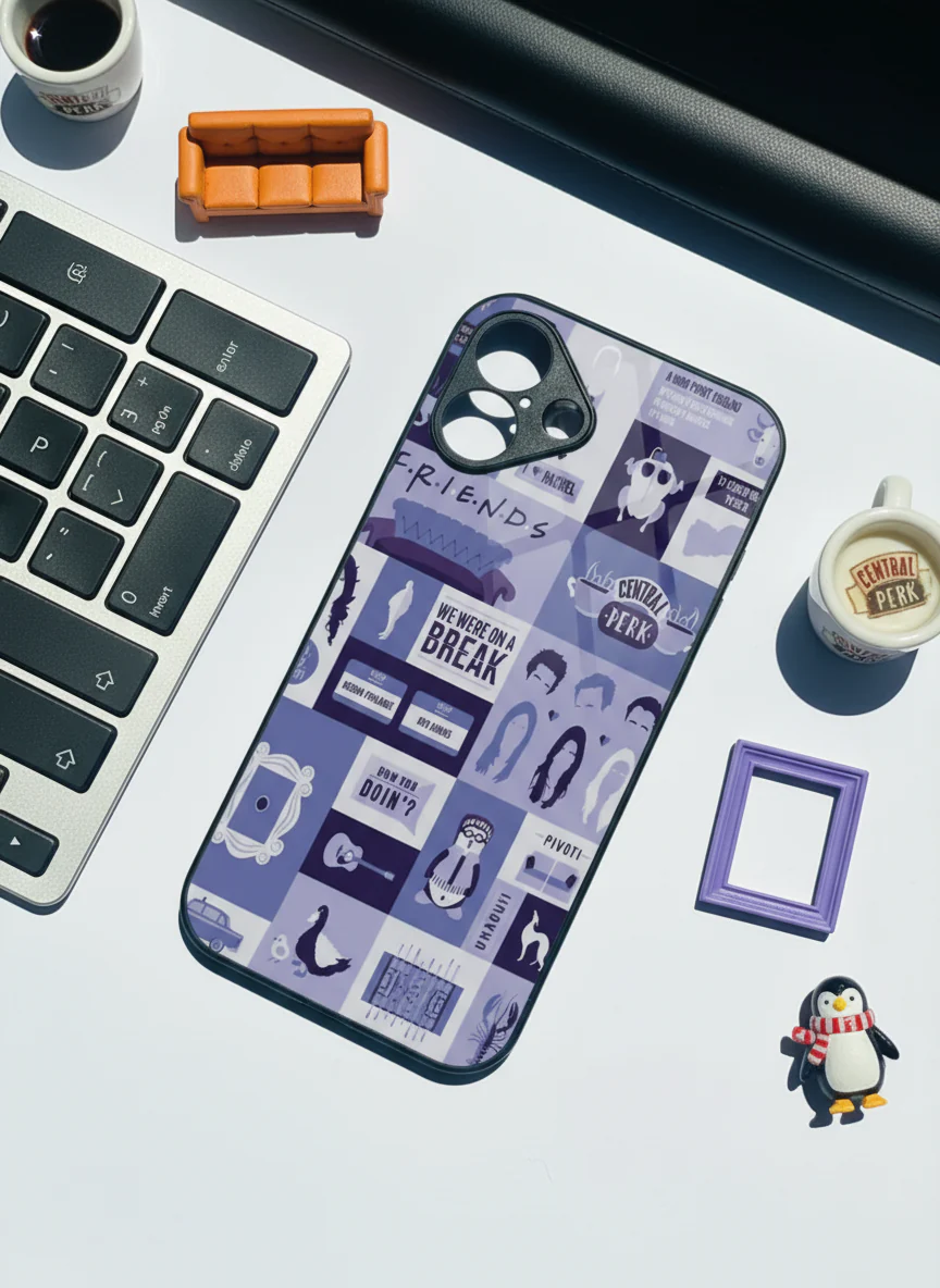 FRIENDS The Icon Grid Premium Glass Back Cover For iPhone 11-17 Models - Image 13