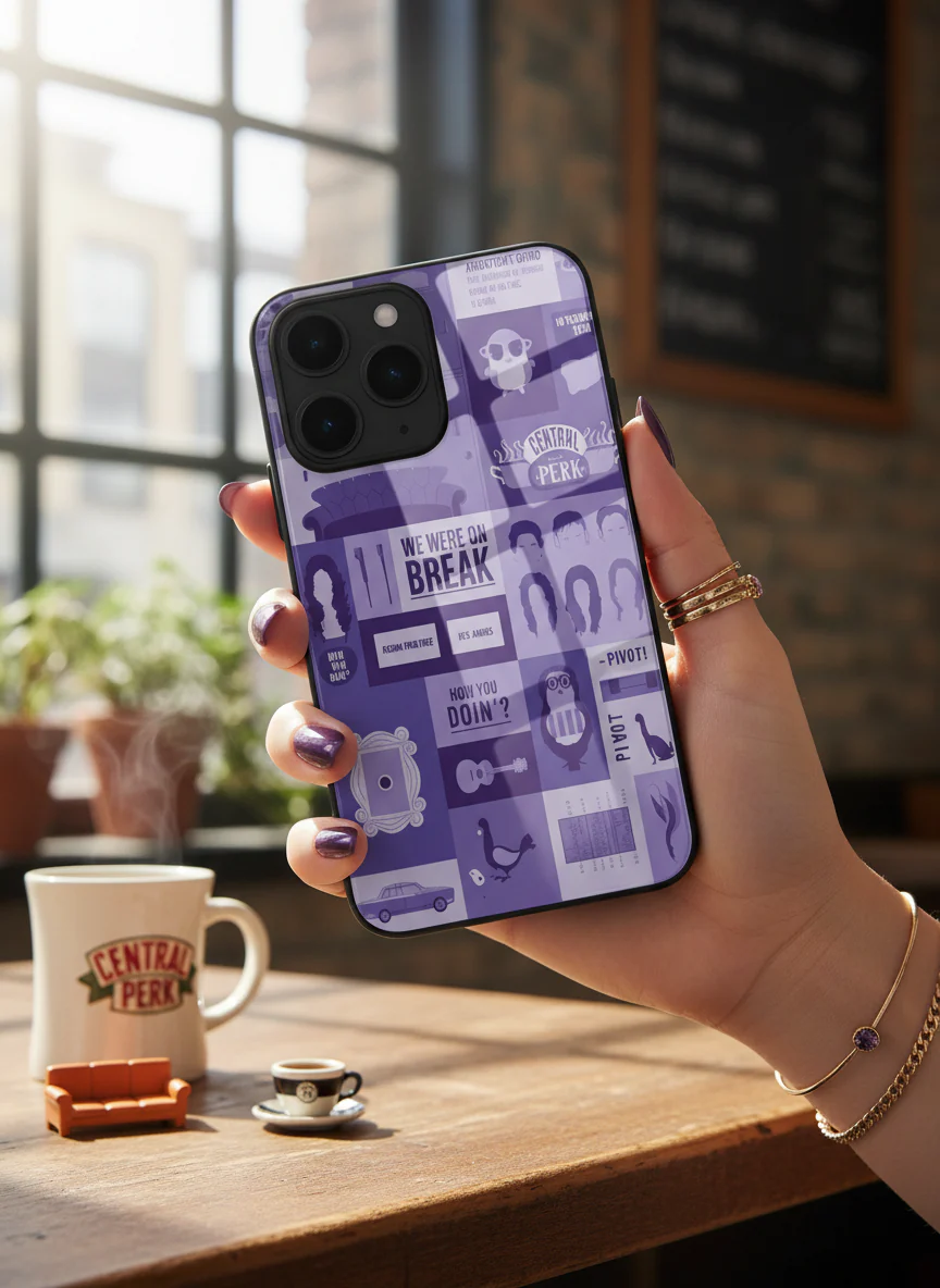 FRIENDS The Icon Grid Premium Glass Back Cover For iPhone 11-17 Models - Image 16
