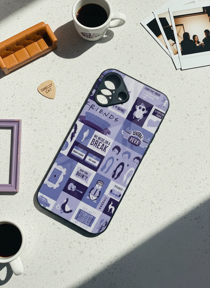 FRIENDS The Icon Grid Premium Glass Back Cover For iPhone 11-17 Models - Image 17