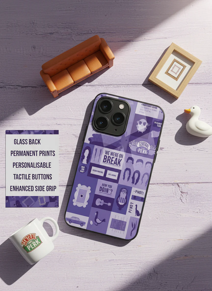 FRIENDS The Icon Grid Premium Glass Back Cover For iPhone 11-17 Models - Image 4