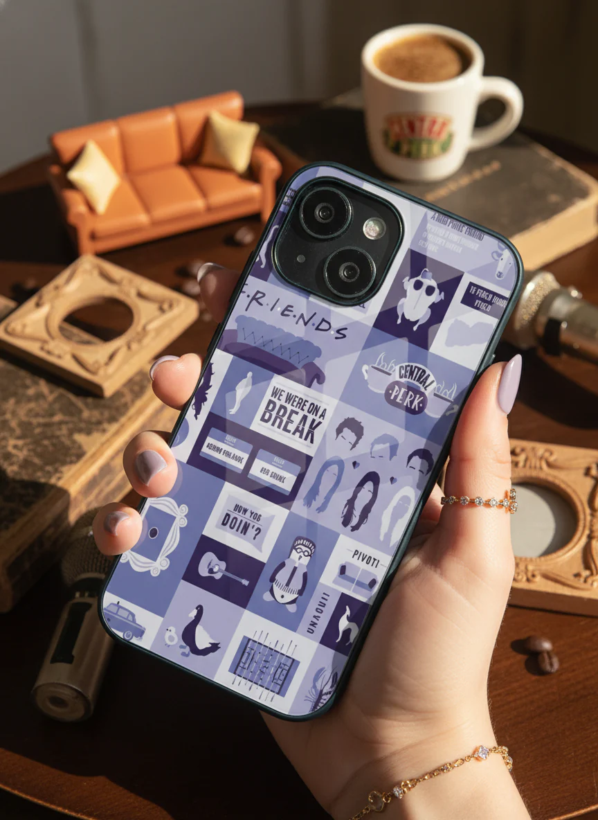 FRIENDS The Icon Grid Premium Glass Back Cover For iPhone 11-17 Models - Image 5