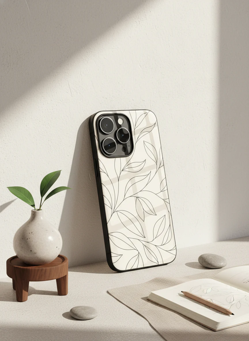 The Petal Sketch Premium Glass Back Cover For iPhone 11-17 Models - Image 6