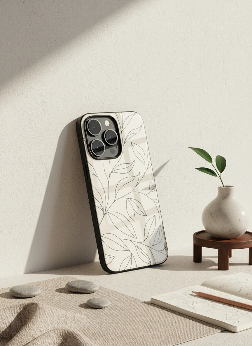 The Petal Sketch Premium Glass Back Cover For iPhone 11-17 Models - Image 8