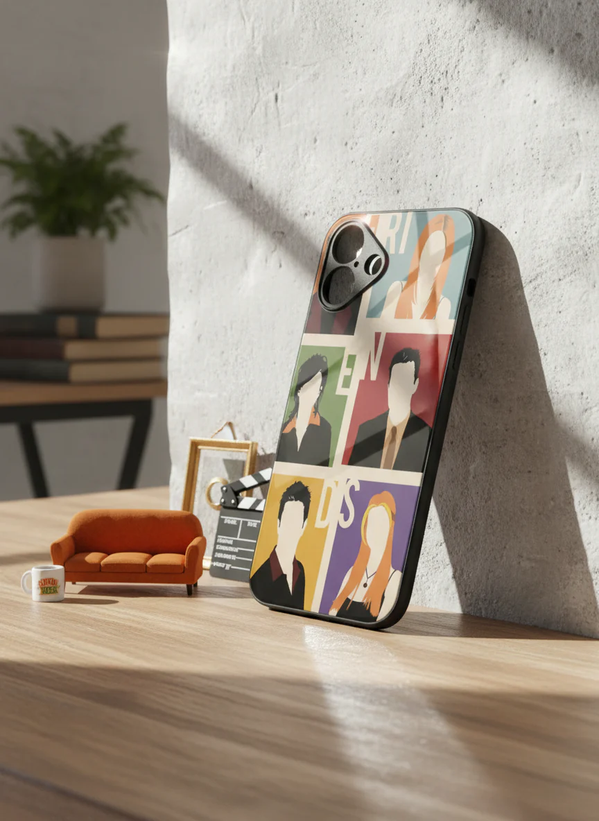 FRIENDS The Sitcom Edit Premium Glass Back Cover For iPhone 11-17 Models - Image 3