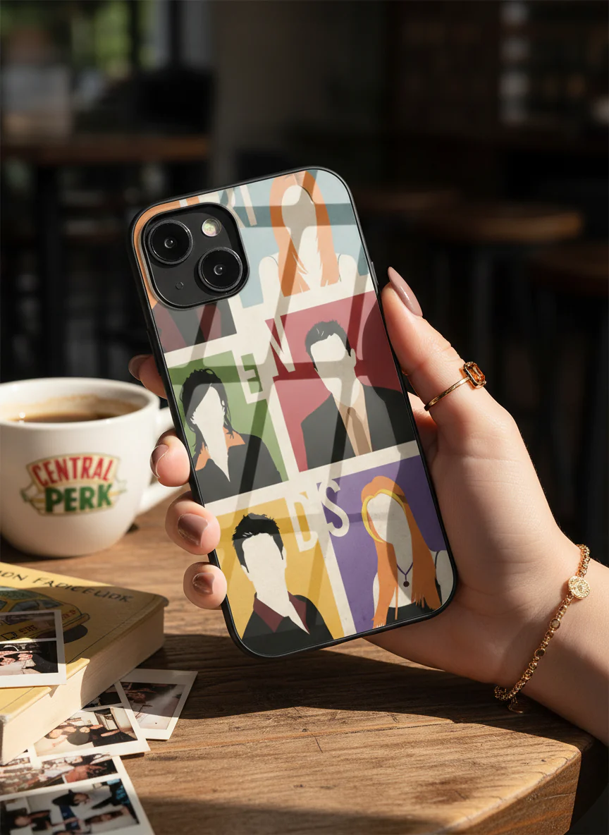 FRIENDS The Sitcom Edit Premium Glass Back Cover For iPhone 11-17 Models - Image 4