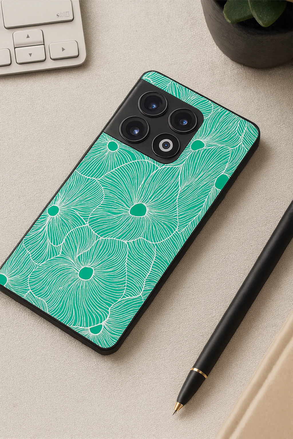 The Sketchy Petals Glass Back Cover For One Plus 13, 12, 11, 10, Nord Series - Image 2