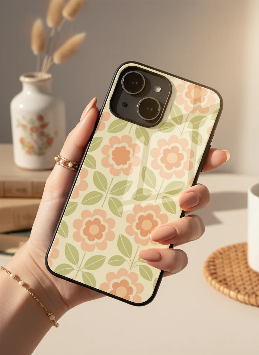 Traditional Floral Love Premium Glass Back Cover For iPhone 11-17 Models - Image 10