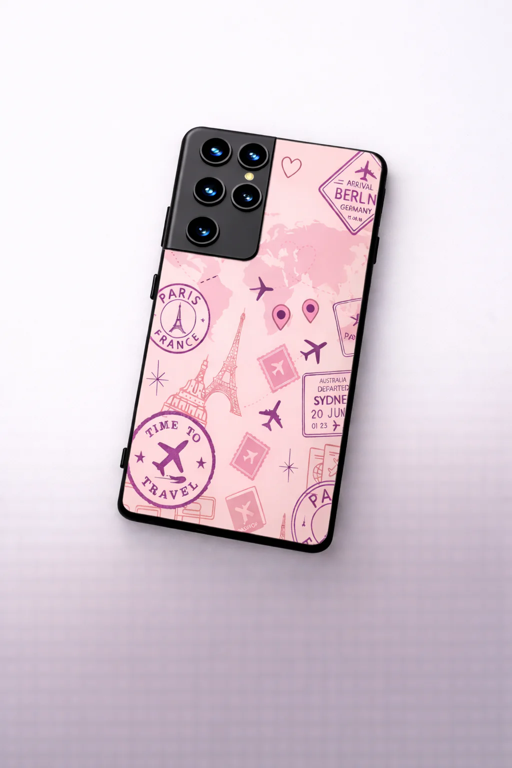 Travel Bug Premium Glass Back Cover For Galaxy S, A, M & F Series - Image 3