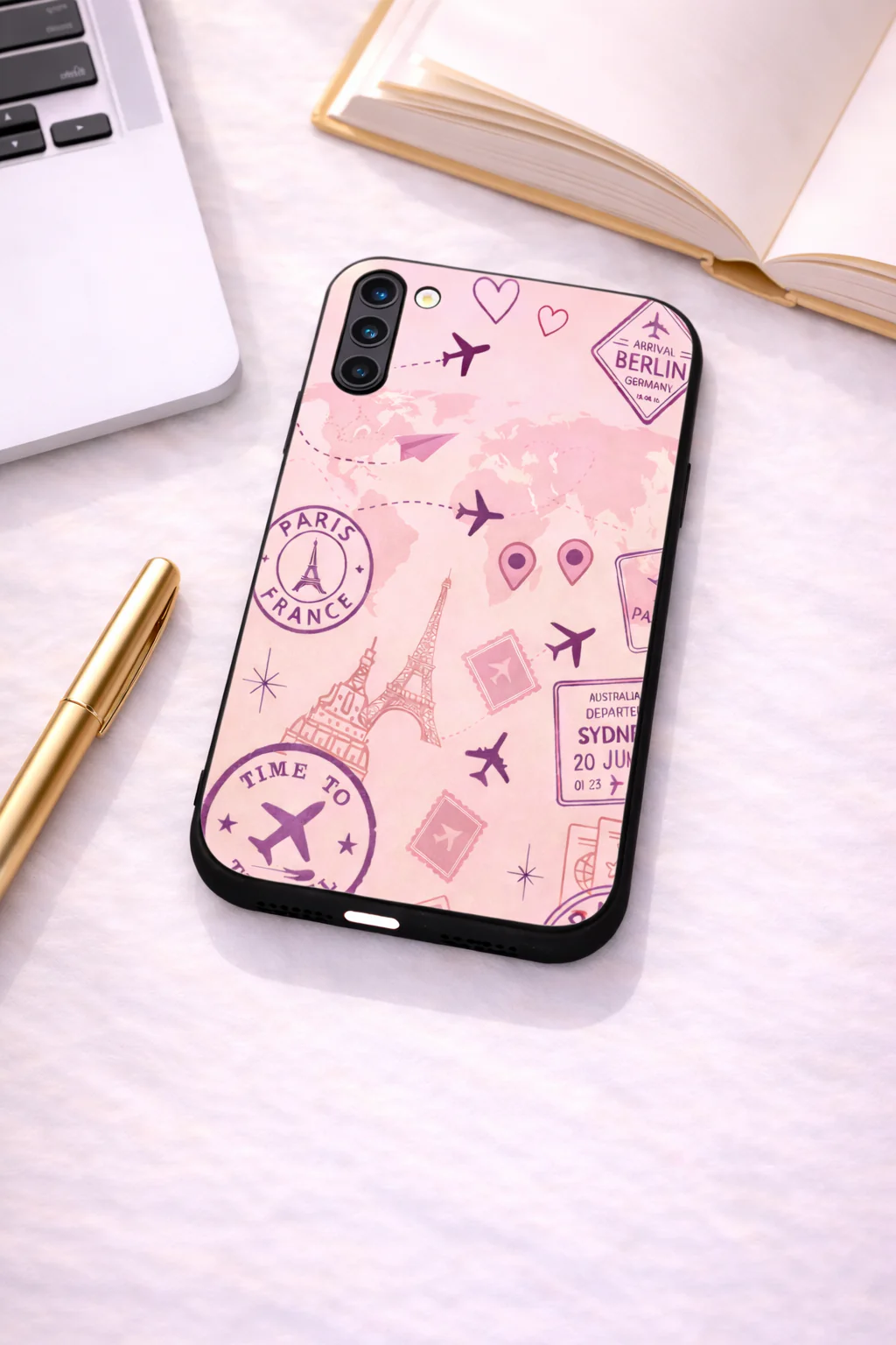 Travel Bug Premium Glass Back Cover For Galaxy S, A, M & F Series - Image 4